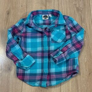 💙 Plaid Kids Shirt - Blue and Pink 💙